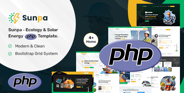 Sunpa – Ecology & Solar Energy PHP Template – 0 Sold!