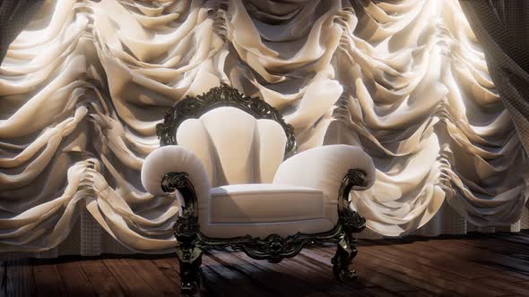 Luxurious Theater Curtain Stage with Chair