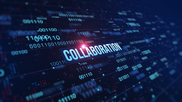 Collaboration Digital Binary Code Background alt