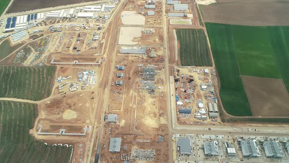 Construction Site Empty Field Aerial View 4