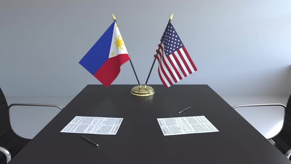 Flags of Philippines and the USA alt