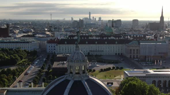 Aerial shot of Vienna, capital of Austira, Europe