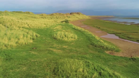 Flight Over the Wonderful Dunes at the Irish West Coast