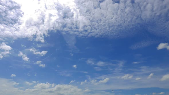 Time lapse of white cloud moving pass around sky background