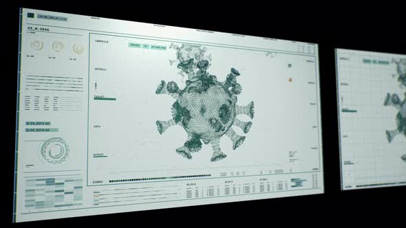 Research Of A Coronavirus Cell Structure Via Medical Laboratory Interface alt
