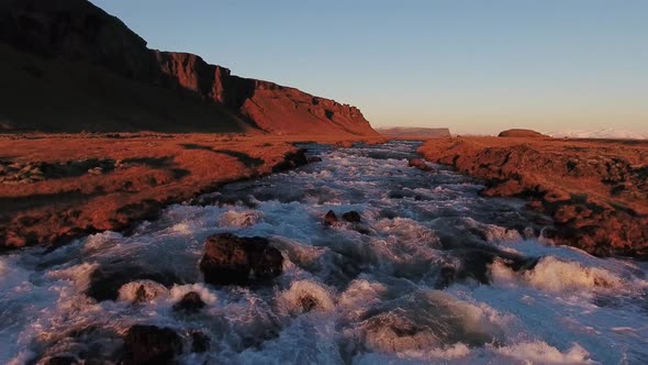 Aerial Iceland River Rapids