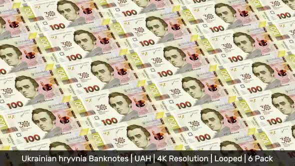 Ukraine Banknotes Money / Ukrainian hryvnia / Currency ₴ / UAH/ | 6 Pack | - 4K