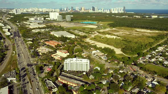 Aerial establishing shot North Miami Beach NMB FL