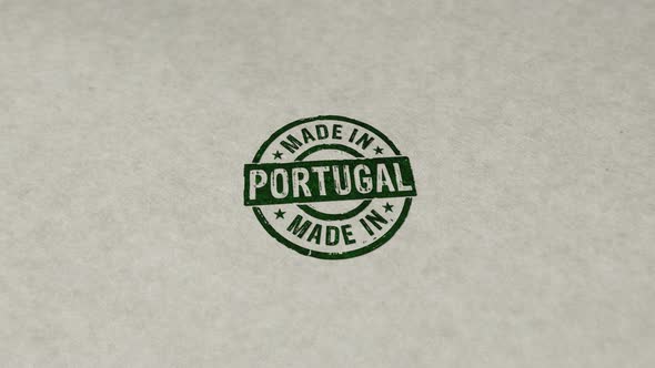 Made in Portugal stamp and stamping loop animation