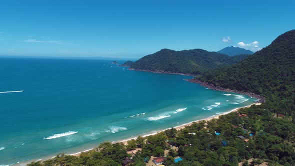 Tropical summer beach. Brazilian beach tourism landmark.