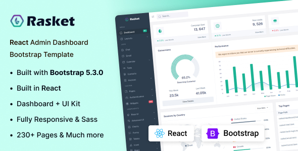 Rasket – React Admin Dashboard Template – 0 Sold!