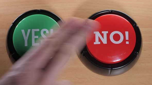 CLOSE UP Indecisive Person Struggles To Choose Between Yes And No