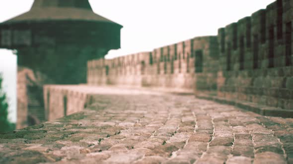 Old Castle Walls at the Sunset