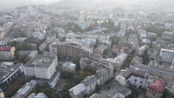 Cityscape of Kyiv, Ukraine. Aerial View, Slow Motion