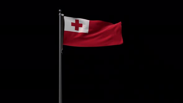 Tonga Flag With Alpha 4K