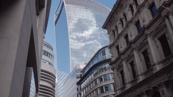 The Walkie Talkie Tower (20 Fenchurch Street) in London on a summer day.