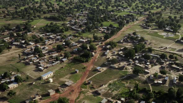 Africa Mali Village And People Aerial View 4