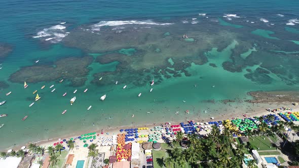 Brazil Northeast  bay water. Beach landmark travel destination in Brazil.