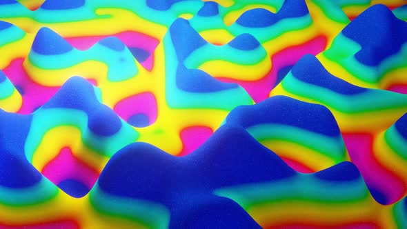 Abstract Wavy Pattern on Bright Glossy Surface