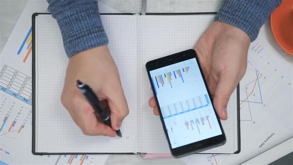 Businessman Checking Stock Market Data On Smartphone Screen