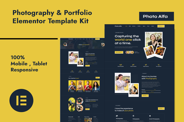 Photo Alfa – Photography & Portfolio Elementor Pro Template Kit – 0 Sold!