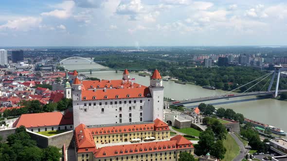 Aerial view of Bratislava Castle in Slovakia