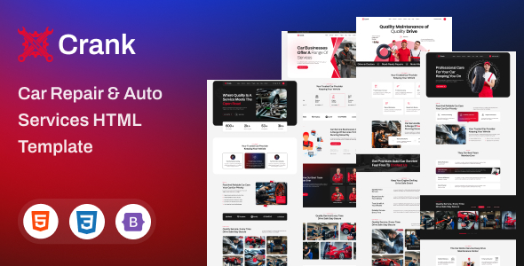 Crank – Car Repair & Auto Services HTML5 Template – 0 Sold!