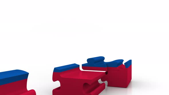 Building Puzzle House with Flag of Colombia alt