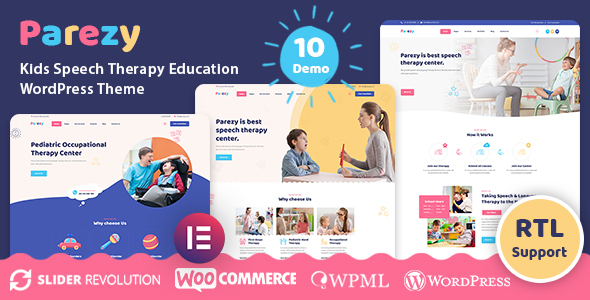 Parezy - Kids Speech Therapy Education WordPress Theme