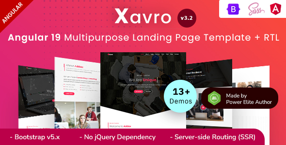 Xavro - Angular 19+ Multipurpose Landing Page Template