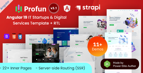 Profun - Angular 19+ IT Services & Startup Agency Template