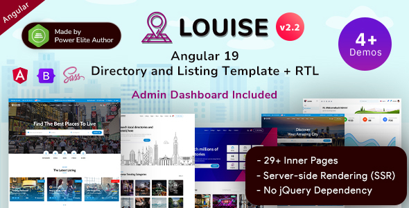 Louise - Angular 19+ Directory Listing Template with SSR + Admin Panel