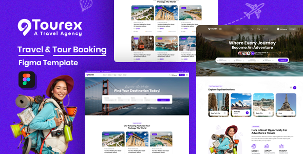 Tourex – Travel & Tour Booking Figma Template – 0 Sold!