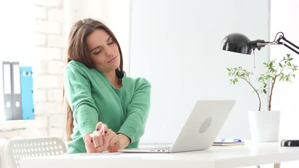 Woman Feeling Tired Because of Work Load