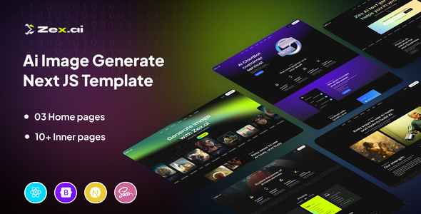 Zex – AI Image Generate NEXTJS Template – 0 Sold!
