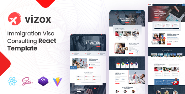 Vizox – Immigration Visa Consulting React Template – 0 Sold!