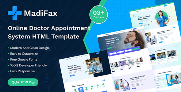 MadiFax - Online Doctor Appointment System HTML Template