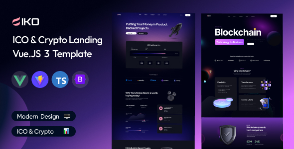 IKO – ICO & Crypto Landing Vue JS Template – 0 Sold!