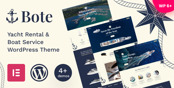 Bote - Yacht Rental & Boat Service WordPress Theme