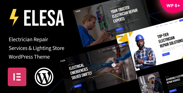 Elesa - Electrician Repair Services & Lighting Store WordPress Theme