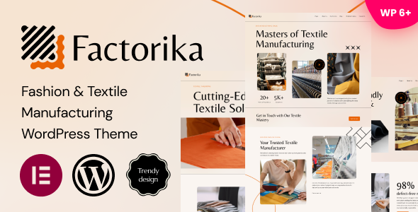 Factorika - Fashion & Textile Manufacturing WordPress Theme