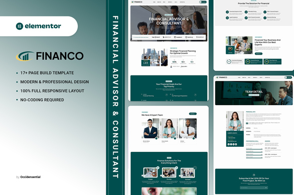 Financo – Financial Advisor & Consultant Elementor Template Kit – 0 Sold!