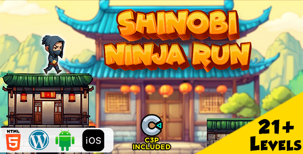 Shinobi Ninja Run HTML5 Construct 3 Game