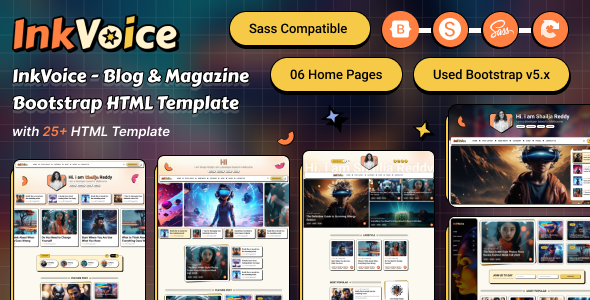 InkVoice – Creative Blog & Magazine Bootstrap HTML Template – 0 Sold!