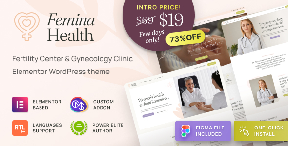 Femina Health – Fertility Clinic Medical WordPress Theme – 0 Sold!