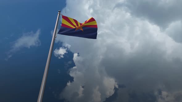 Arizona State Flag Waving 4K