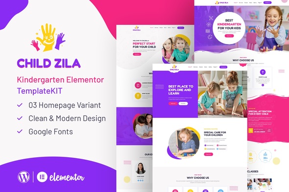 ChildZilla - Kindergarten & Childcare Elementor Template Kit