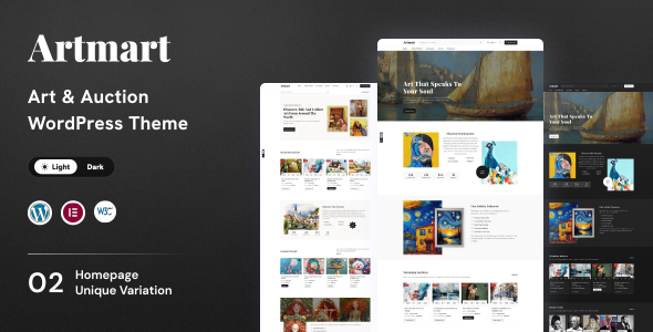 Artmart – Art Gallery & Auctions WordPress Theme – 0 Sold!