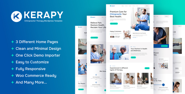 Kerapy – Chiropractor & Physiotherapy Wellness WordPress Theme – 0 Sold!