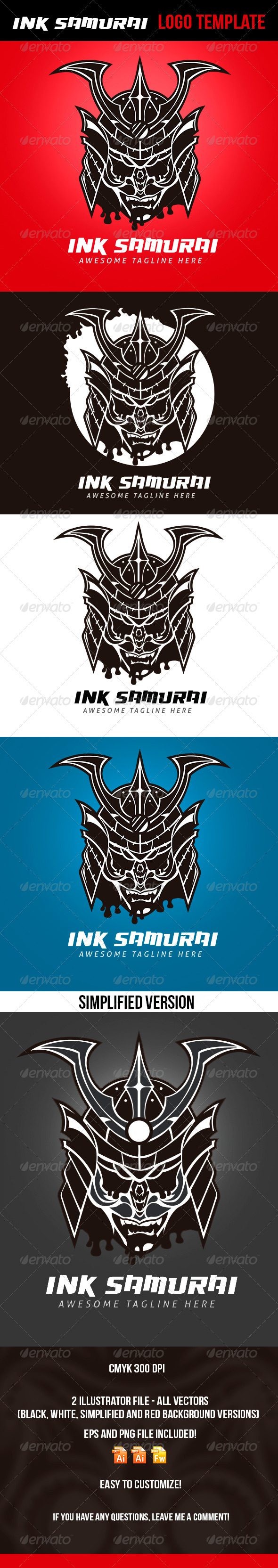 Ink Samurai Logo Template